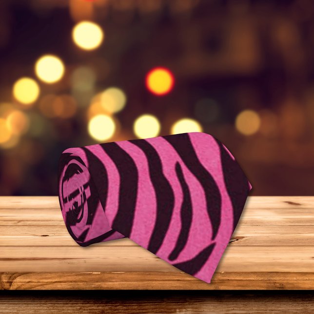 Cravate de mode d'impression rose Zebra (Créateur téléchargé)