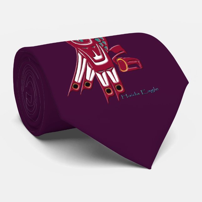 Cravate de mode Red Haida Eagle (Roulé)