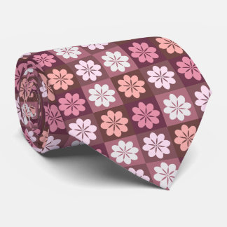 Cravate de modèle floral géométrique rétro