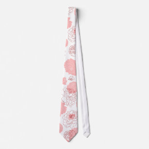 Cravate de motif de pivoine