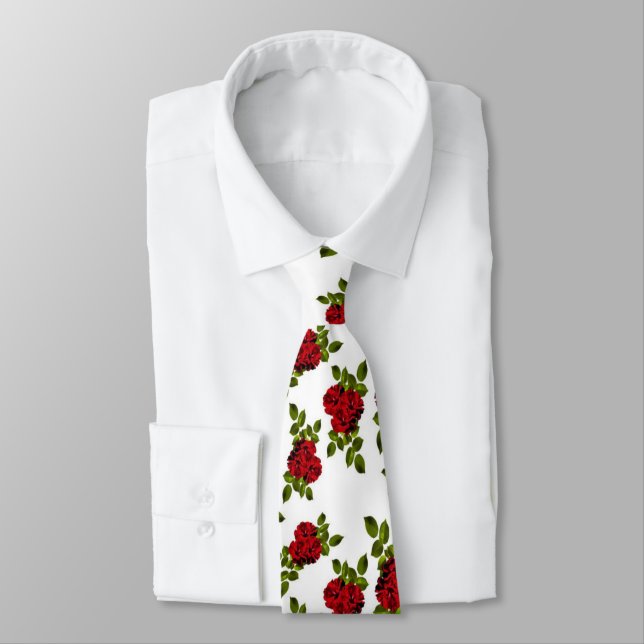 Cravate de motif de roses rouges de Beautiul (Attaché)