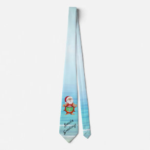 Cravate de Noël de Père Noël nautique