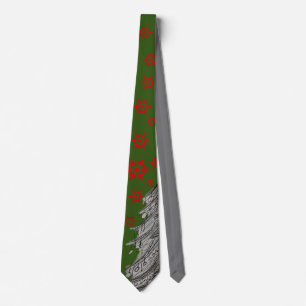 Cravate de Noël verte et rouge (édition 2023)