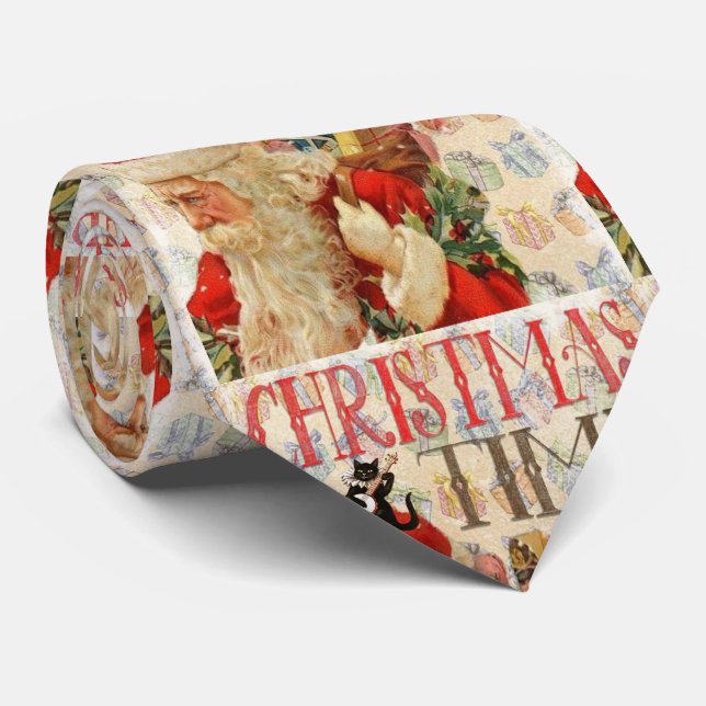 Cravate de Noël, Vintage (Roulé)