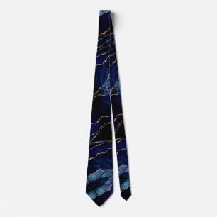 Cravate de Parties scintillant en marbre bleu mari
