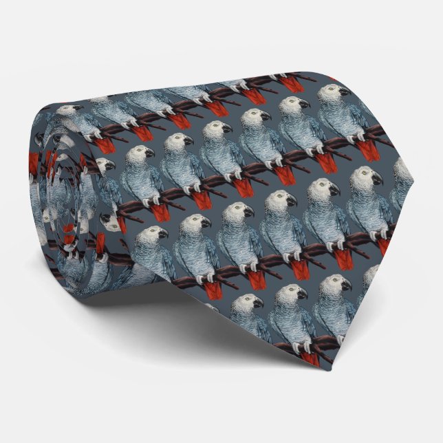 Cravate de perroquet Perroquet gris africain Neckt (Roulé)