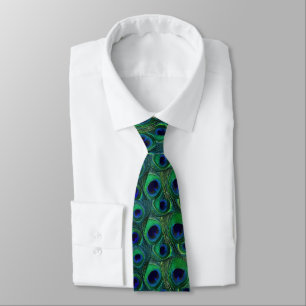 Cravate de plume de paon - pourpre turquoise vert