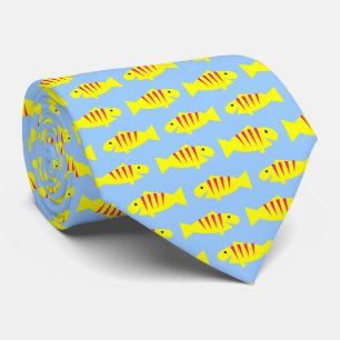 Cravate de poisson jaune