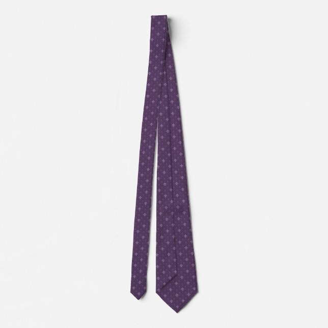 Cravate de Purple Fleur de Lis Men's (Dos)