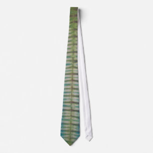 Cravate de teinture à carreaux bleu vert