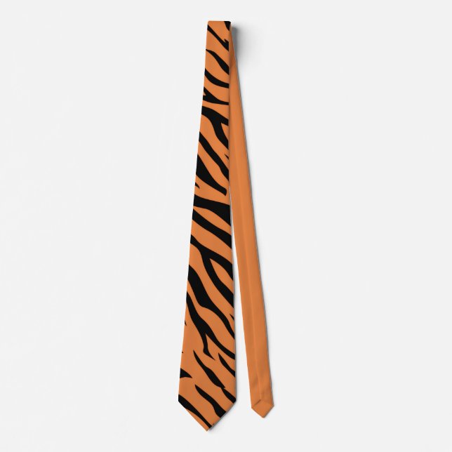 Cravate de tigre orange et noir - Gras Animal (Devant)