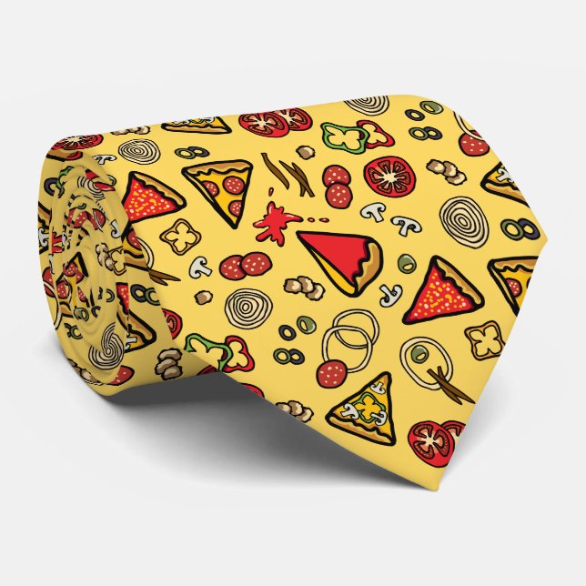 Cravate de tranches de pizza funky (Roulé)