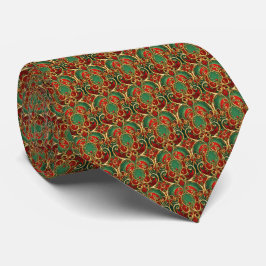 Cravate de vacances Floral Vert Rouge