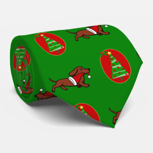 Cravate de vacances Red Smooth Dachshund