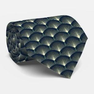 Cravate Déco Art déco bleu foncé Motif géométrique é