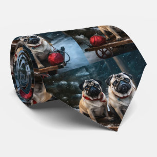 Cravate Décor de Noël carlin Snowy Sleigh