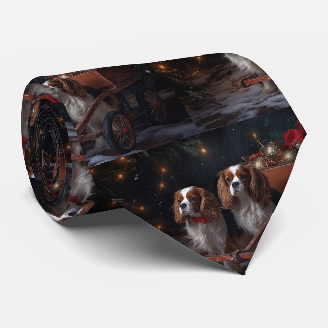 Cravate Décor de Noël Cavalier King Snowy Sleigh (Roulé)
