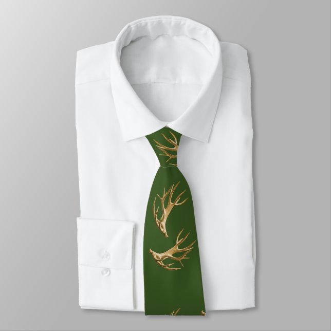 Cravate Deer Hunter Antlers Forest Green (Attaché)