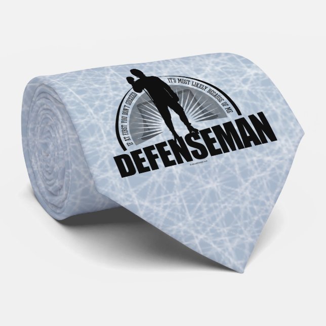 Cravate Défenseur du hockey (personnalisé) (Roulé)