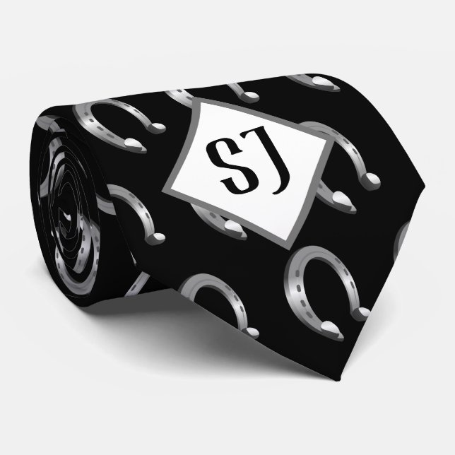 Cravate Défer à cheval | Initiales (Roulé)