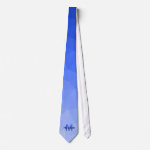 Cravate Dégradé bleu foncé géométrie motif de maille Monog