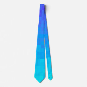 Cravate dégradé bleu néon  carrés de pixels 