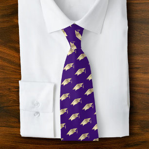 Cravate Dégradé Violet Or Feuille Icone Motif Gras
