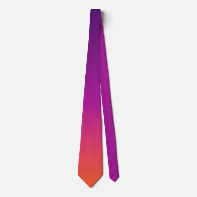 Cravate dégradé violet, rose et orange foncé (Devant)