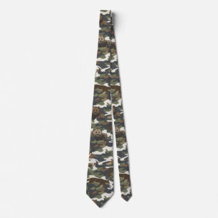 Cravate Déguisement camouflage de style aquarelle avec des