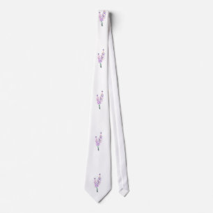 Cravate Delphinium floral blanc de lavande chic de Boho