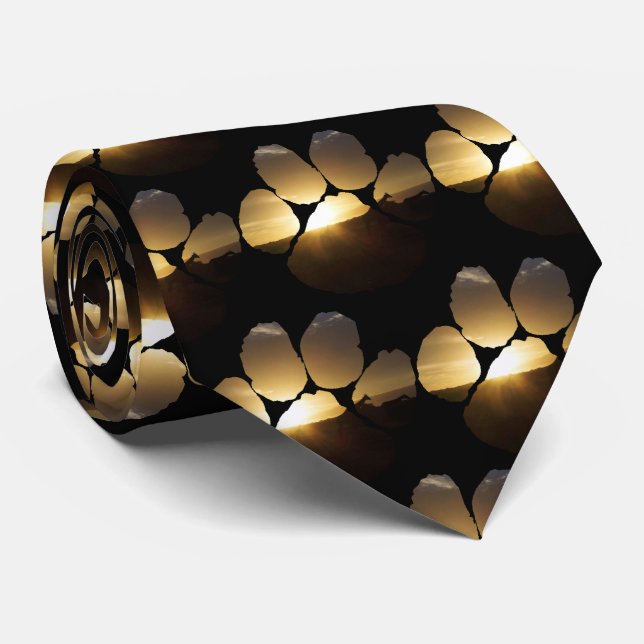 Cravate d'empreinte de coucher de soleil de Giraff (Roulé)