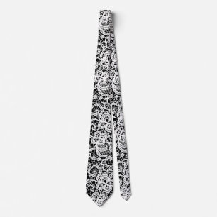 Cravate Dentelle blanche en noir
