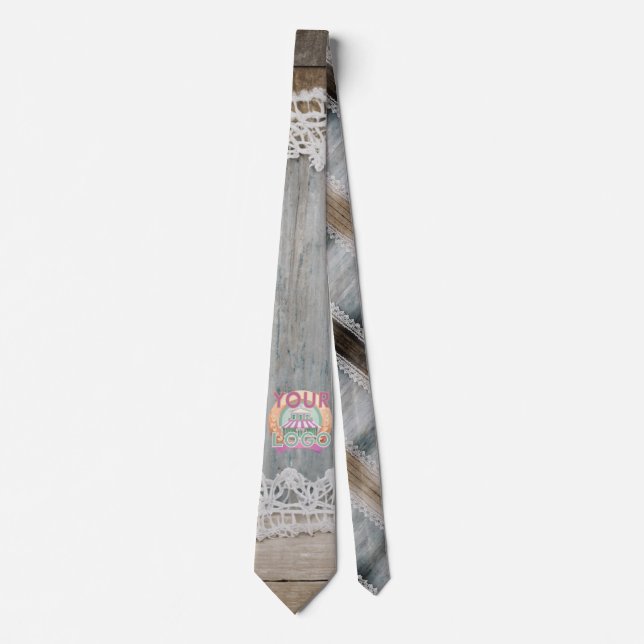 Cravate Dentelle en bois rustique Boho Chic Bureau Espace  (Devant)