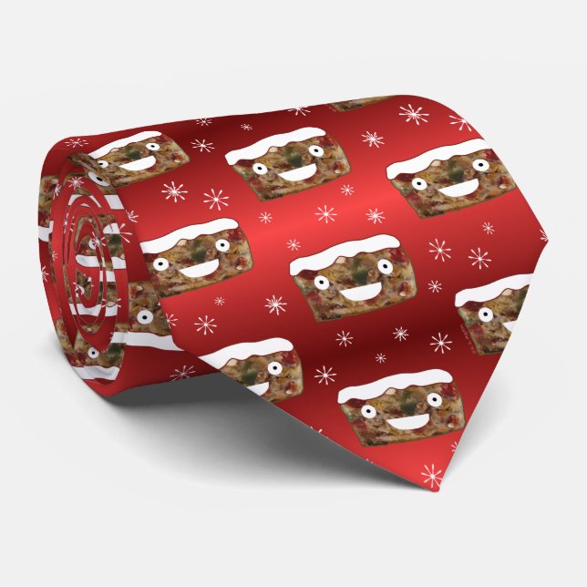 Cravate Déplaisant Noël Fruitcake Motif Rouge (Roulé)