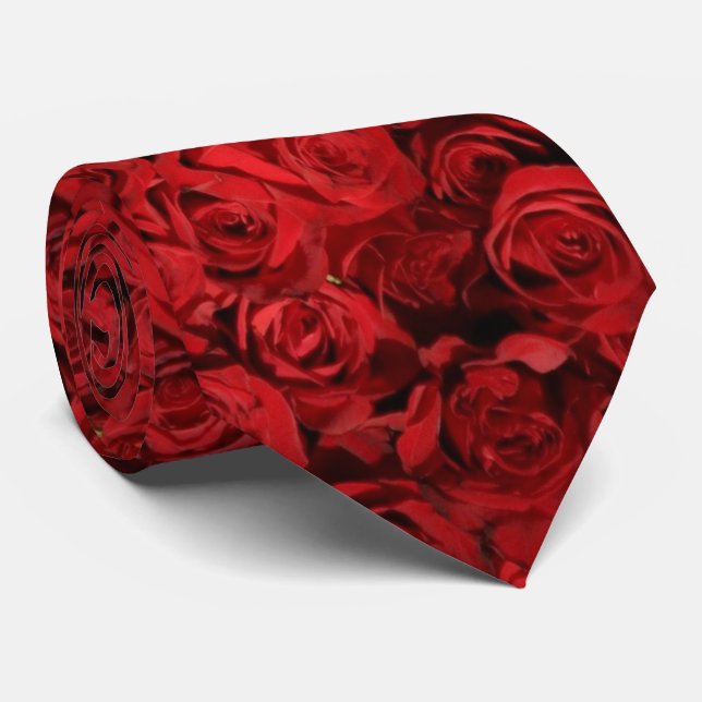 Cravate Des centaines de belles roses rouges (Roulé)