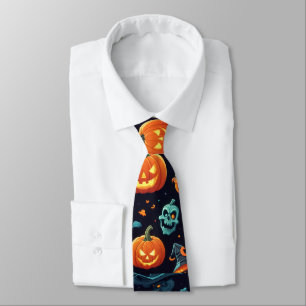 Cravate des icônes Halloween frappantes