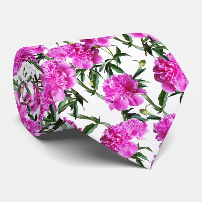Cravate Des pivoines. (Roulé)