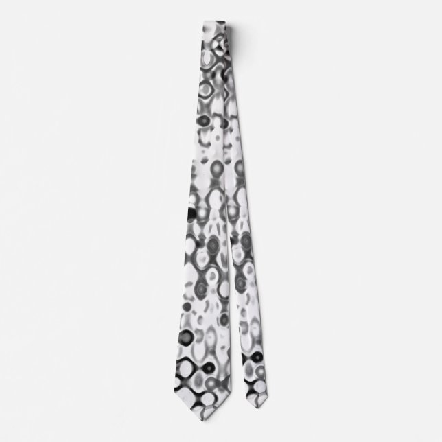 Cravate Design abstrait moderne blanc et noir (Devant)