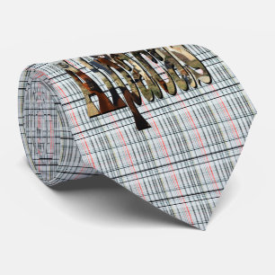 Cravate Design Alpacas Tartan Blanc Vérifié,