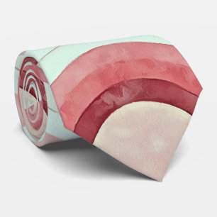 Cravate Design Arc-en-Ciel Groovy Vintage en Corail et Dés