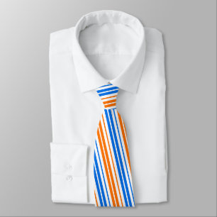 Cravate Design bandes verticales orange bleu blanc