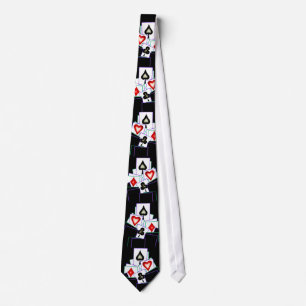 Cravate Design de carte de 4 costumes sur le noir
