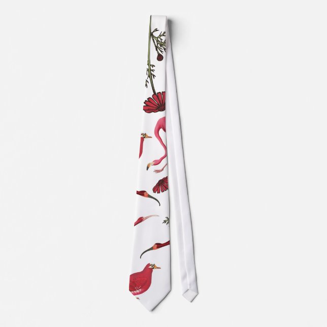 Cravate design d'oiseau rouge moderne (Devant)