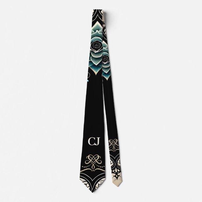 Cravate Design floral élégant qui respire le luxe (Devant)