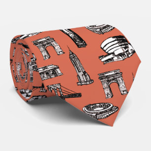Cravate Design moderne tendance ville motif homme rose
