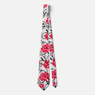 Cravate Design Motif d'illustrations de rose rouge