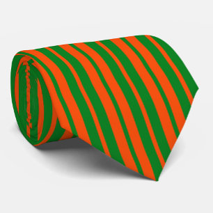 Cravate Design Motif Orange Green