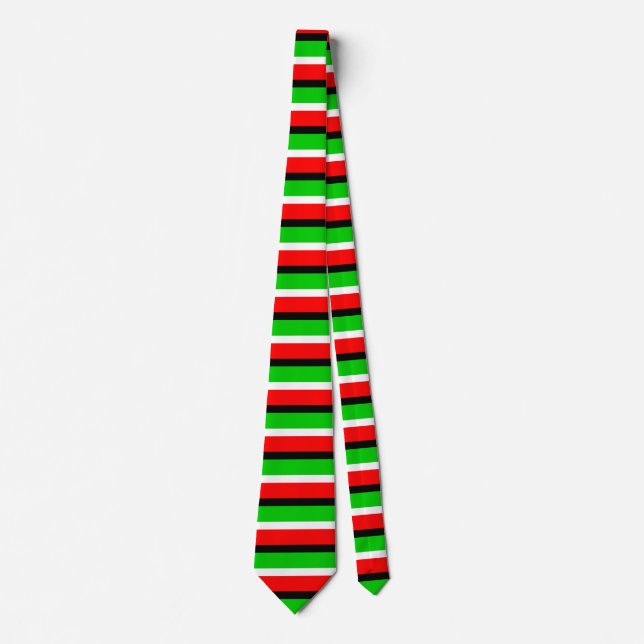 Cravate Design Motif Red Green Stripes (Devant)