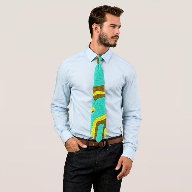 Cravate Design Turquoise (En situation)