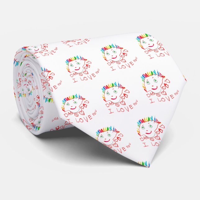 Cravate Design Your Own Custom Tie with Your Child's Art (Roulé)